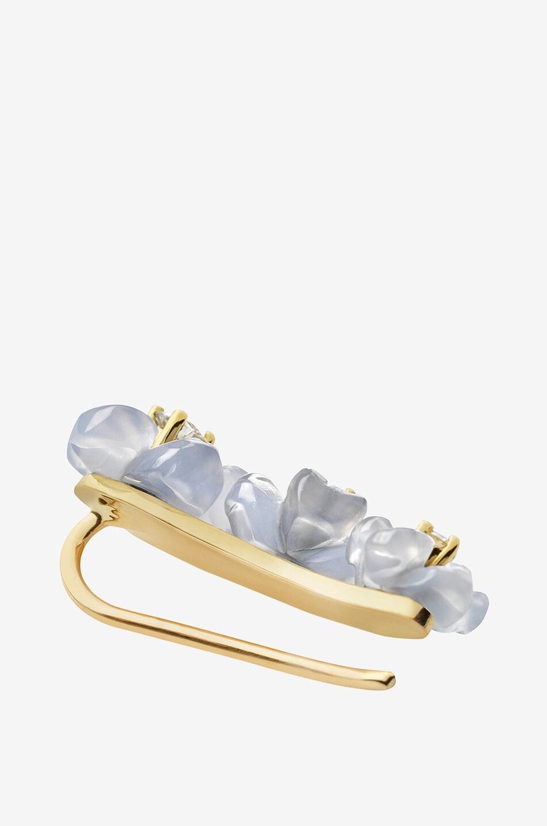 SOPHIE JOANNE Island Flower Garden yellow gold ear climber with chalcedony and diamonds Women BLUE 2