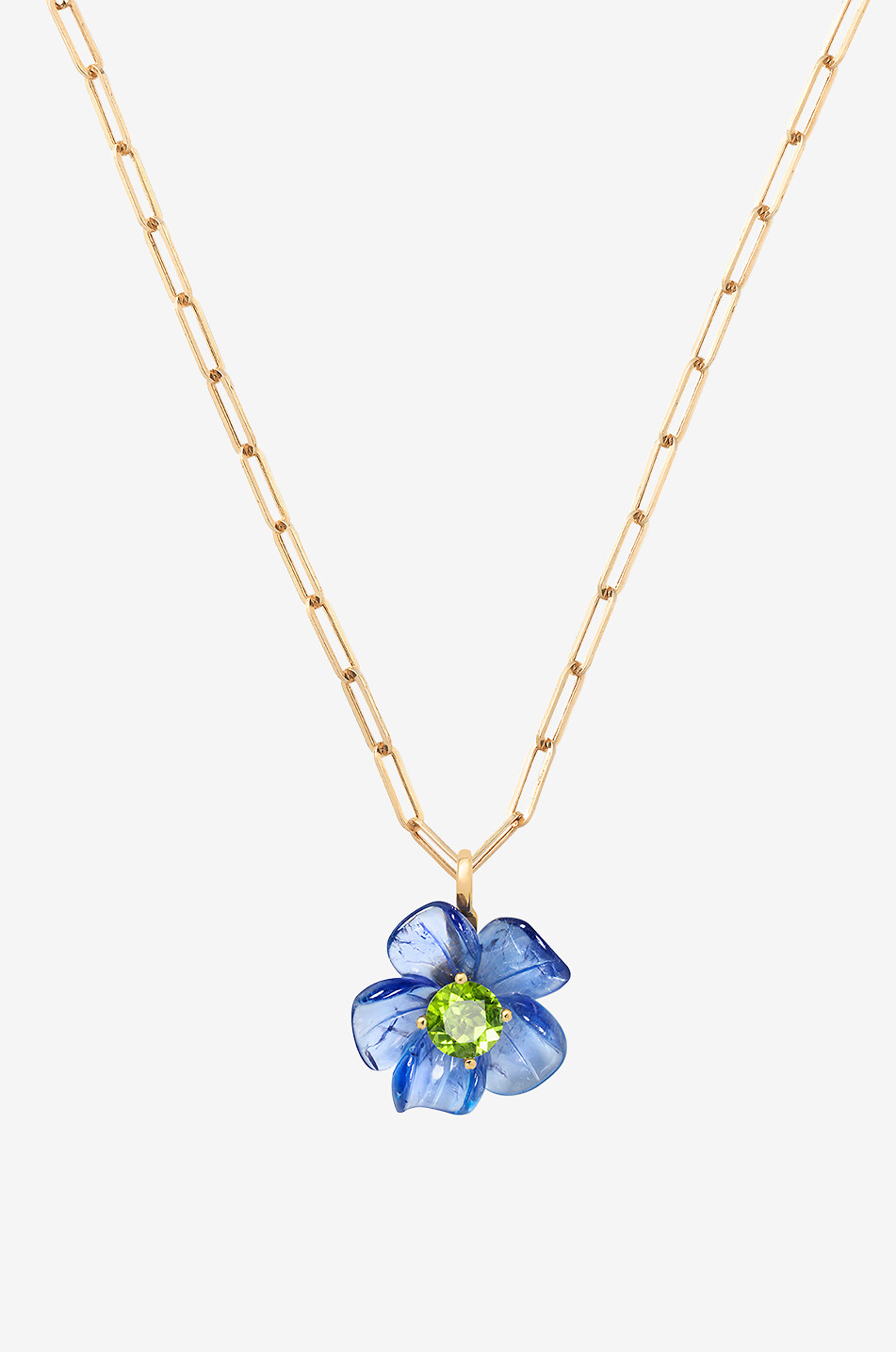 Island Flower Big precious stone flower pendant