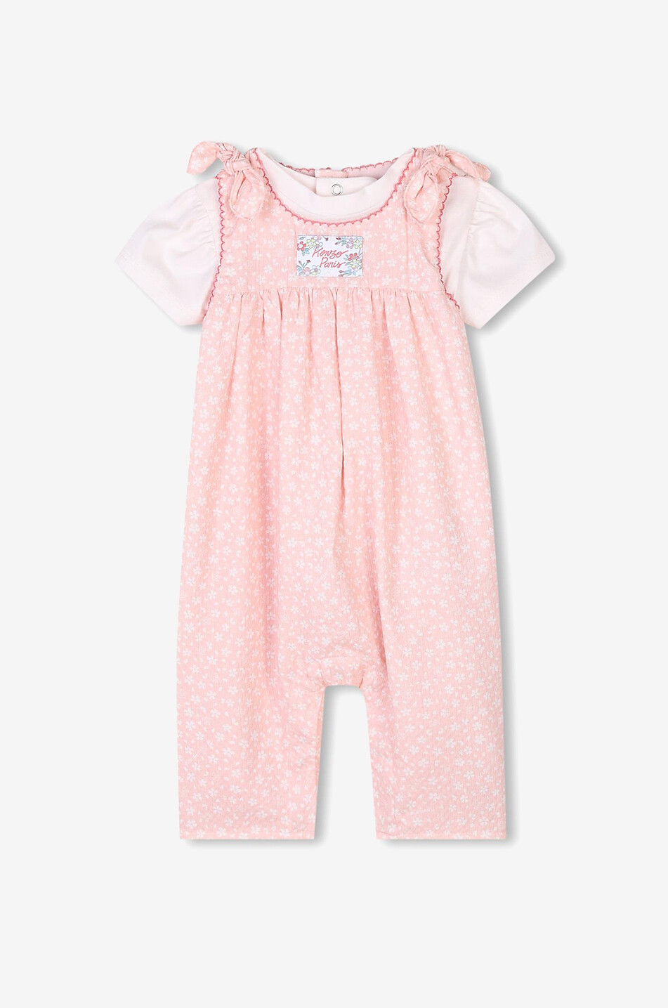 KENZO Ensemble bébé salopette et T-shirt Boké Flower Bébé ROSE CLAIR 1