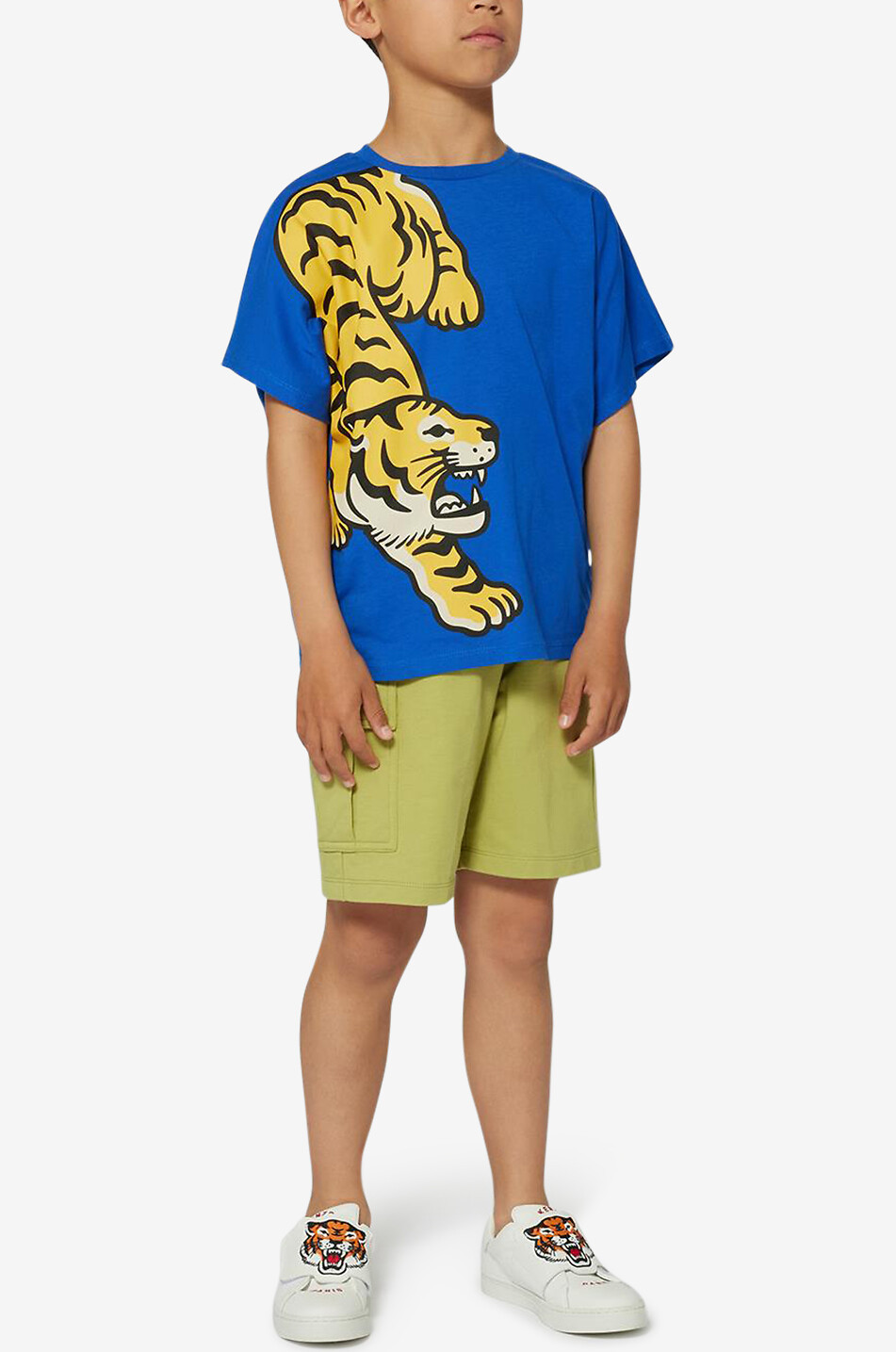 KENZO Jungen-Kurzarm-T-Shirt Tiger Junge BLAU 4