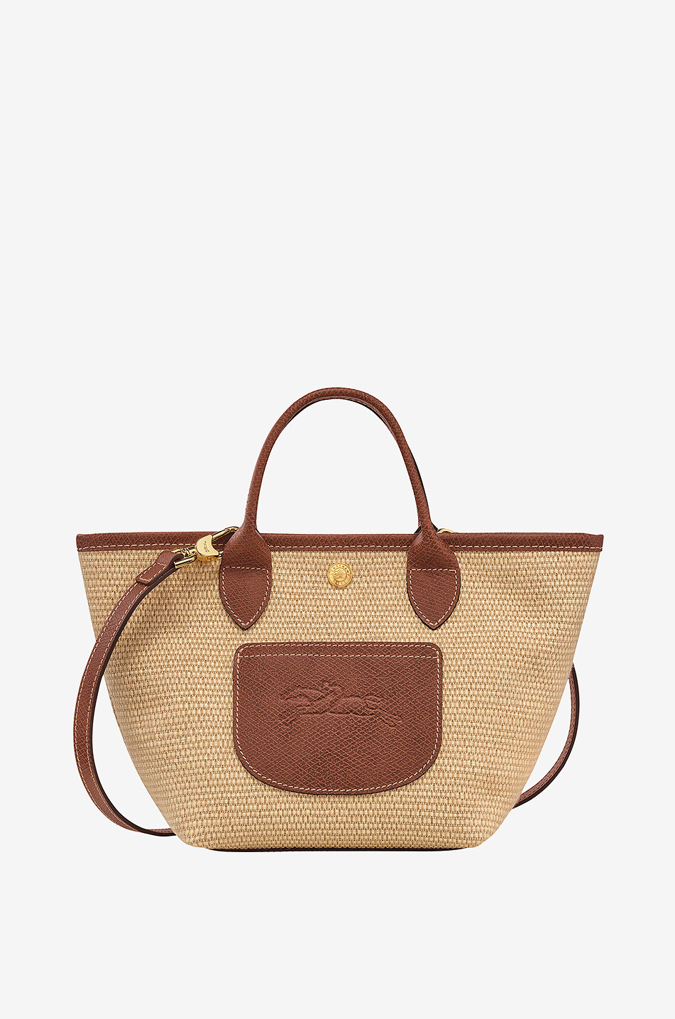 LONGCHAMP Sac cabas tressé effet paille Panier Le Pliage XS Femme MARRON CLAIR 1