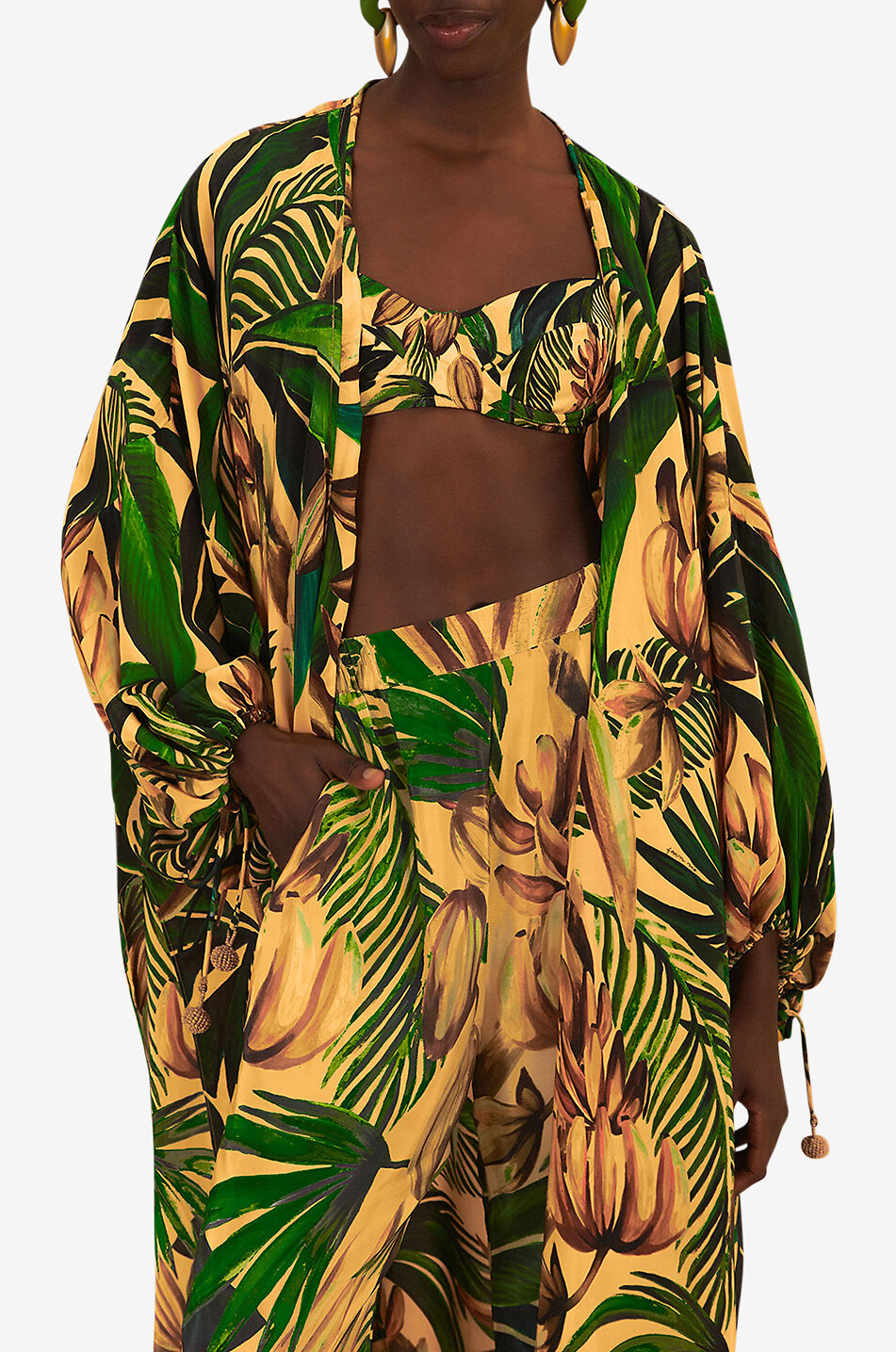 FARM RIO Kimono en viscose Bananart Femme JAUNE 3