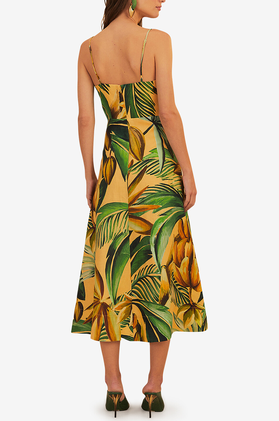 FARM RIO Midi-Trägerkleid aus Leinen Bananart Damen GELB 3