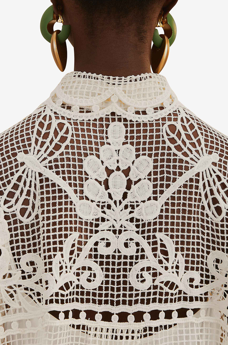 FARM RIO Swan Lake viscose long sleeved shirt Women WHITE 5