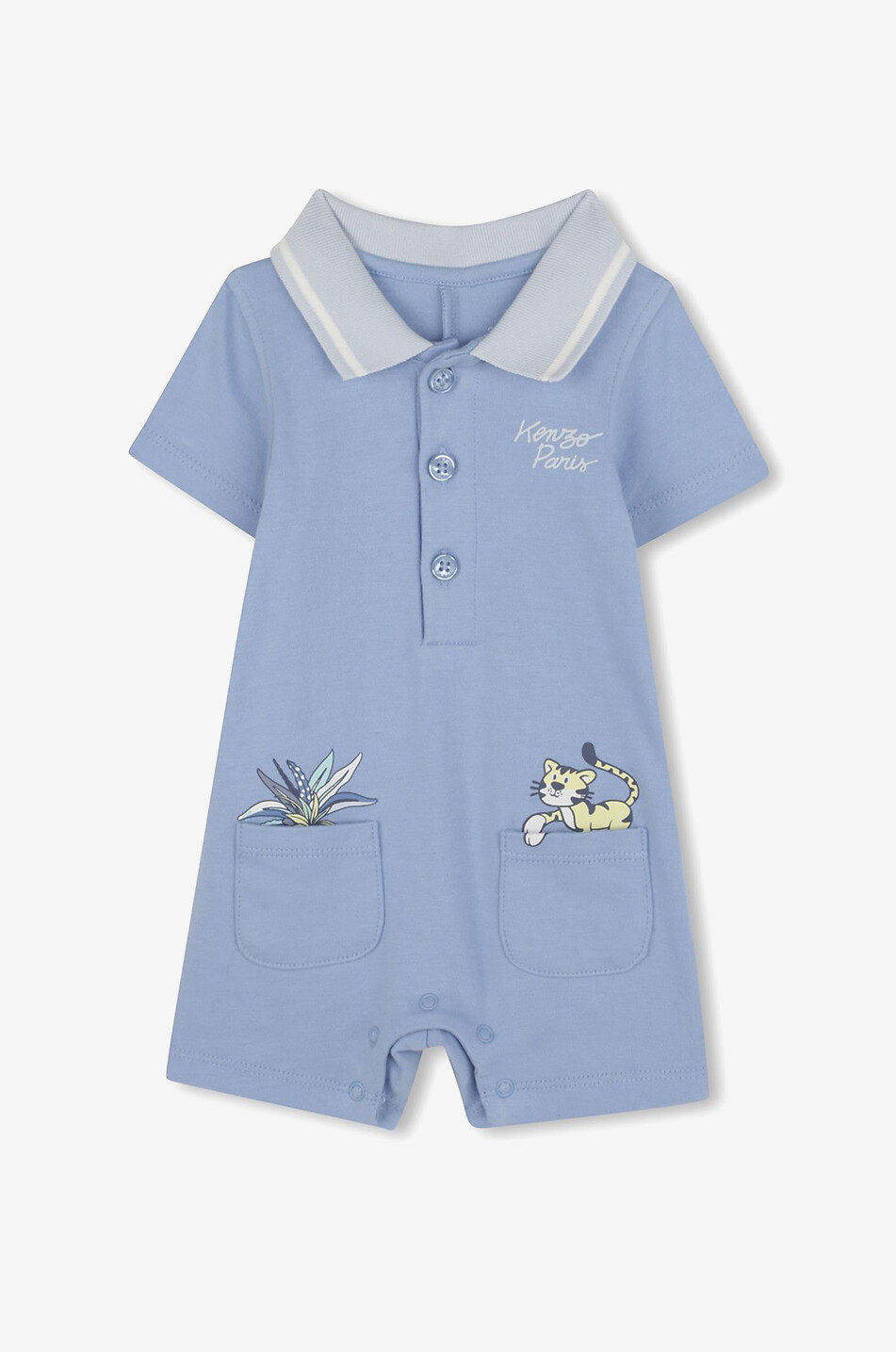 KENZO Combi-court bébé en jersey Baby Jungle Tiger Bébé BLEU 1