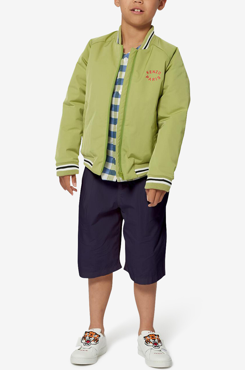 KENZO Jungen-Nylon-Bomberjacke Roaring Tiger Junge KHAKI 5