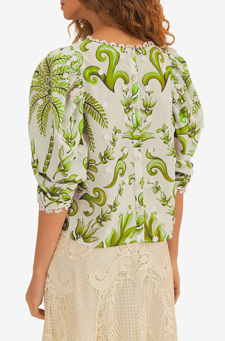 Milani cotton three-quarter sleeve blouse