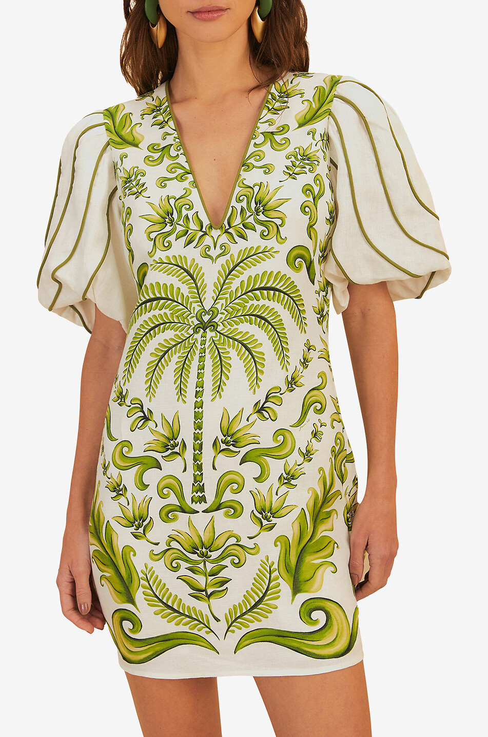 FARM RIO Milani printed linen mini dress Women GREEN 5