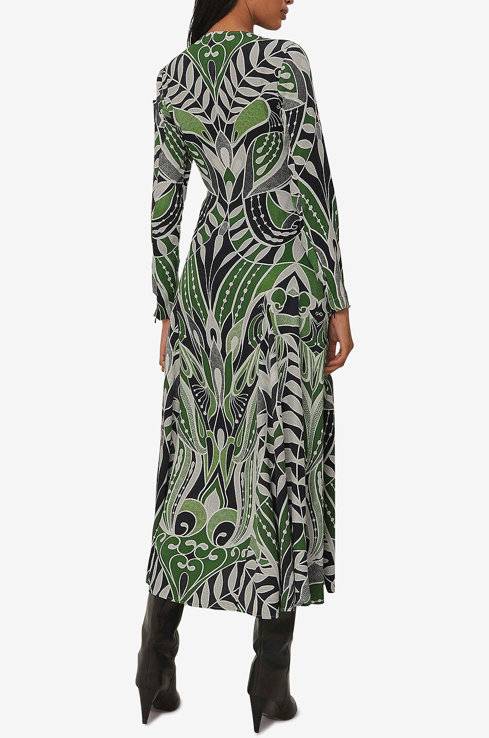 FARM RIO Robe longue en viscose Lace Nature Femme VERT 4