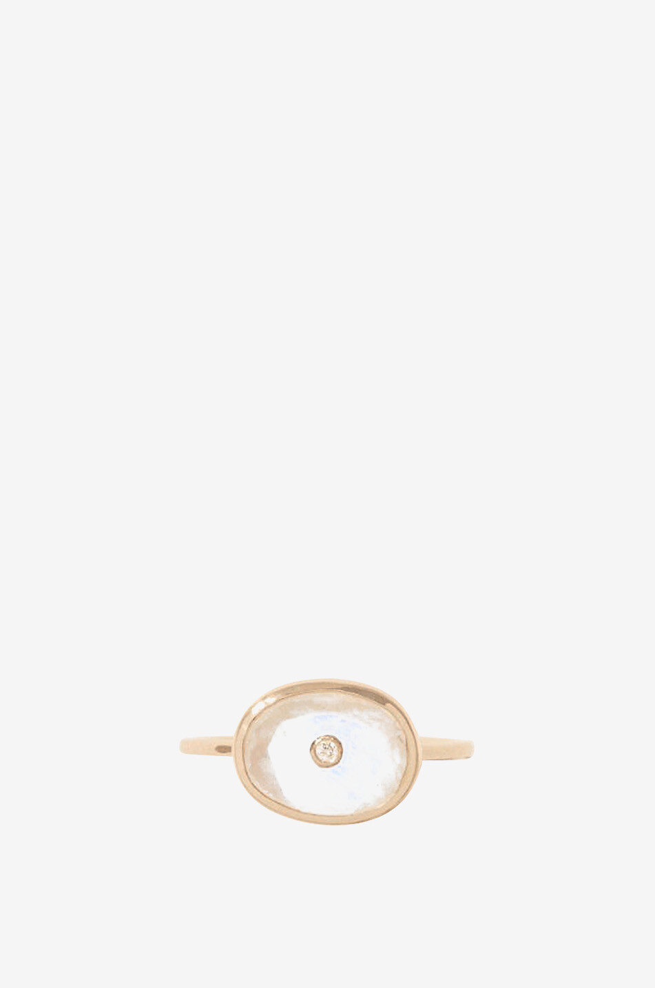 PASCALE MONVOISIN Orso yellow gold ring with moonstone and diamond Women WHITE 1