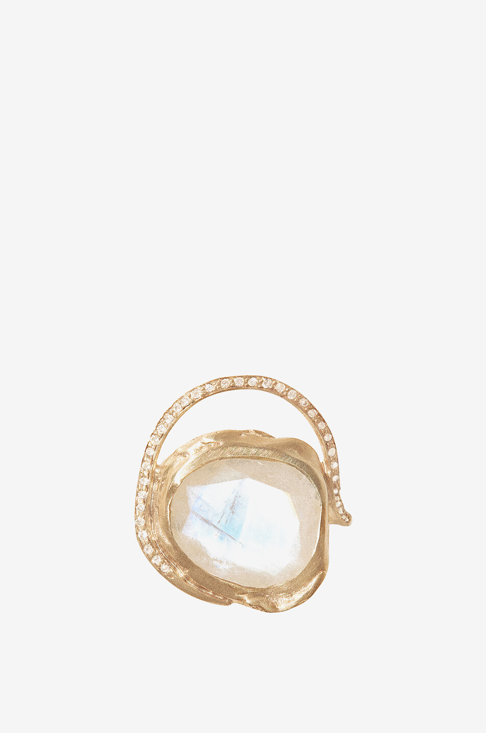 PASCALE MONVOISIN Gelbgold-Ring mit Mondstein und Diamanten Gaia Damen WEISS 1