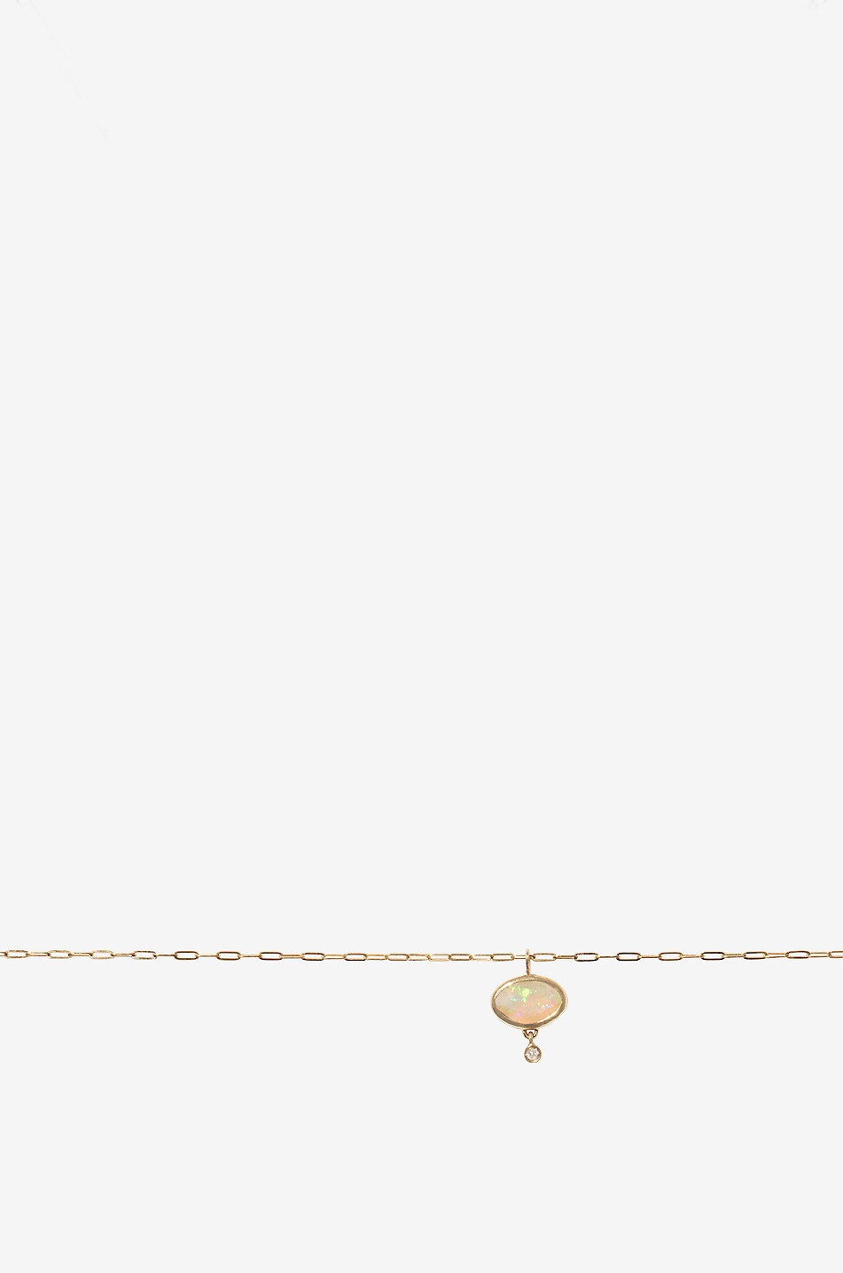 Opale yellow gold necklace with opal and diamond