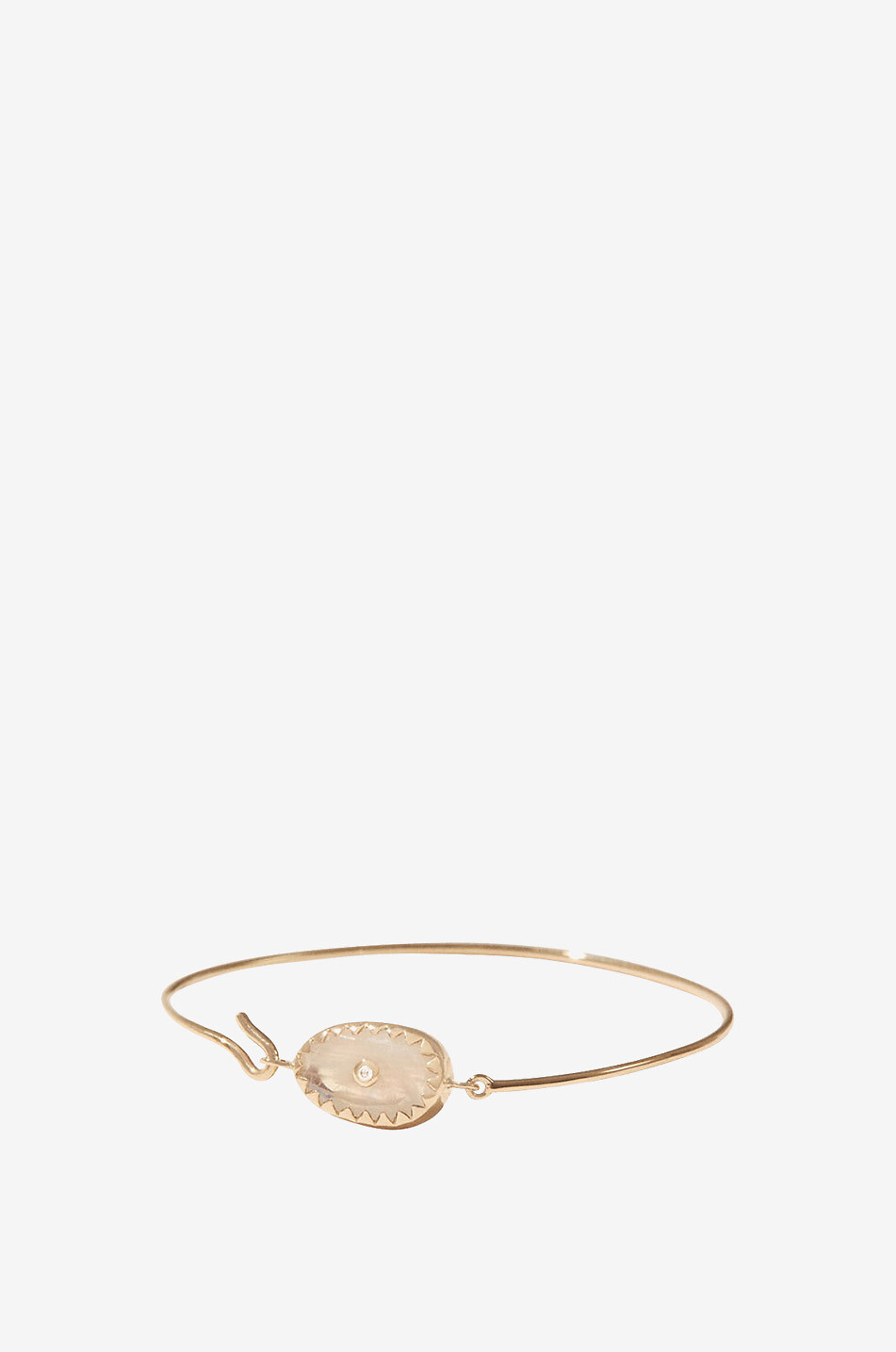 PASCALE MONVOISIN Orso yellow gold bangle with moonstone and diamond Women WHITE 1