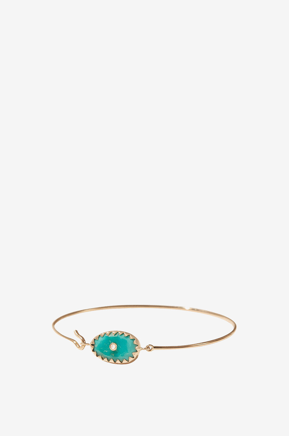 Orso yellow gold bangle with turquoise and diamond