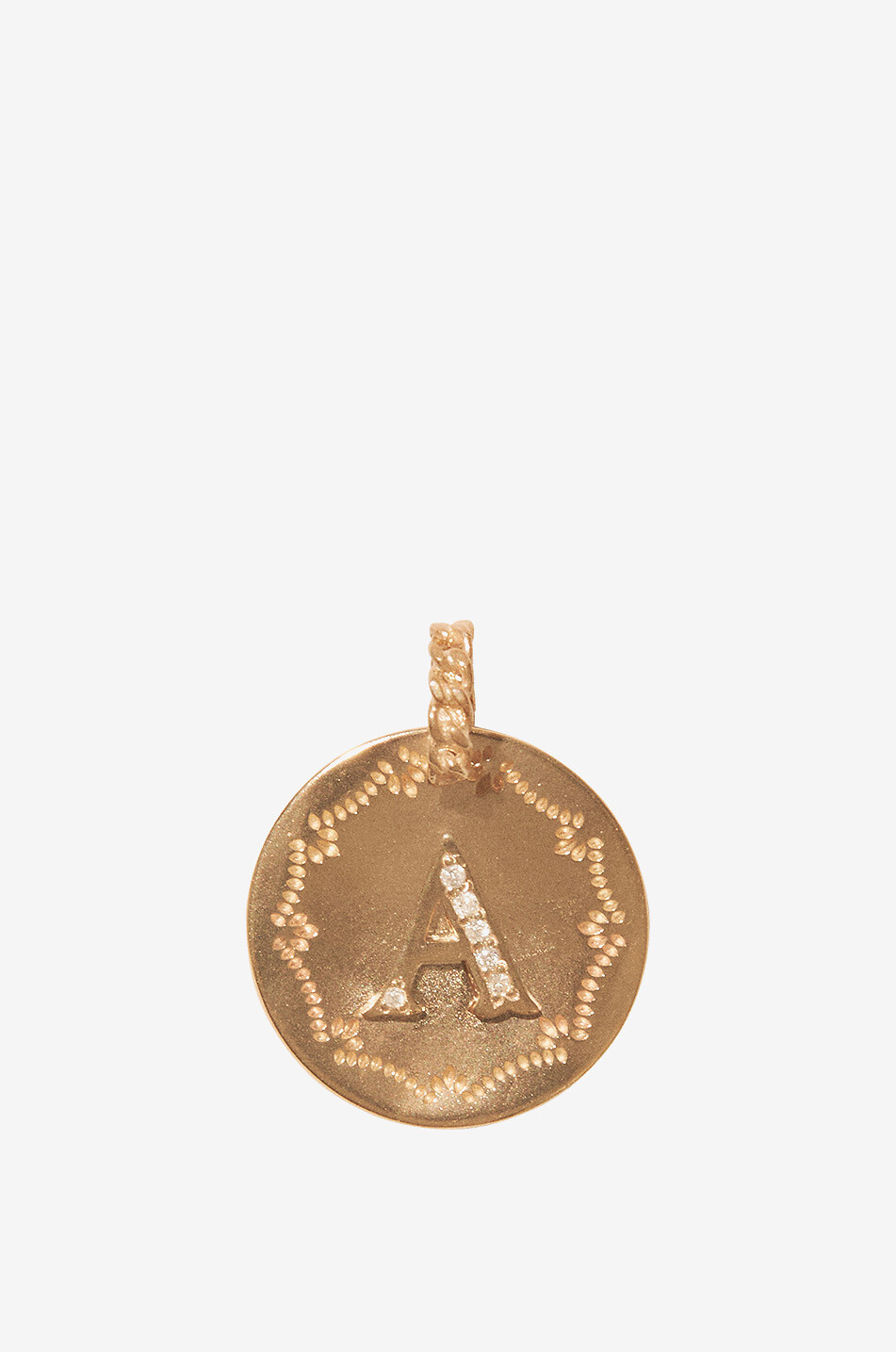 Anhänger aus Gelbgold und Diamanten Alphabet - A
