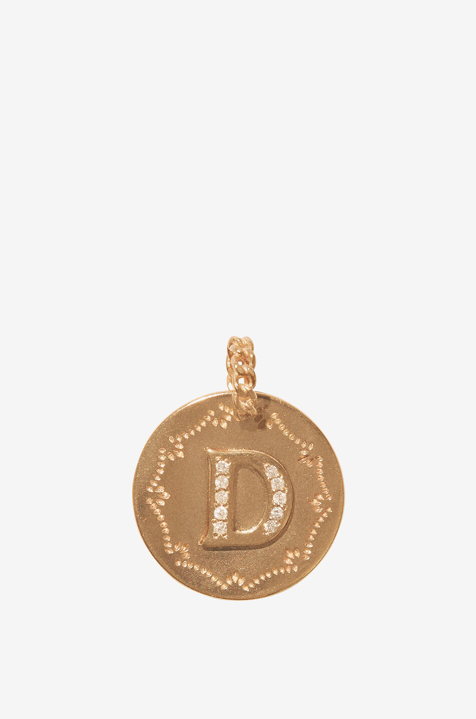 Pendentif en or jaune et diamants Alphabet - D