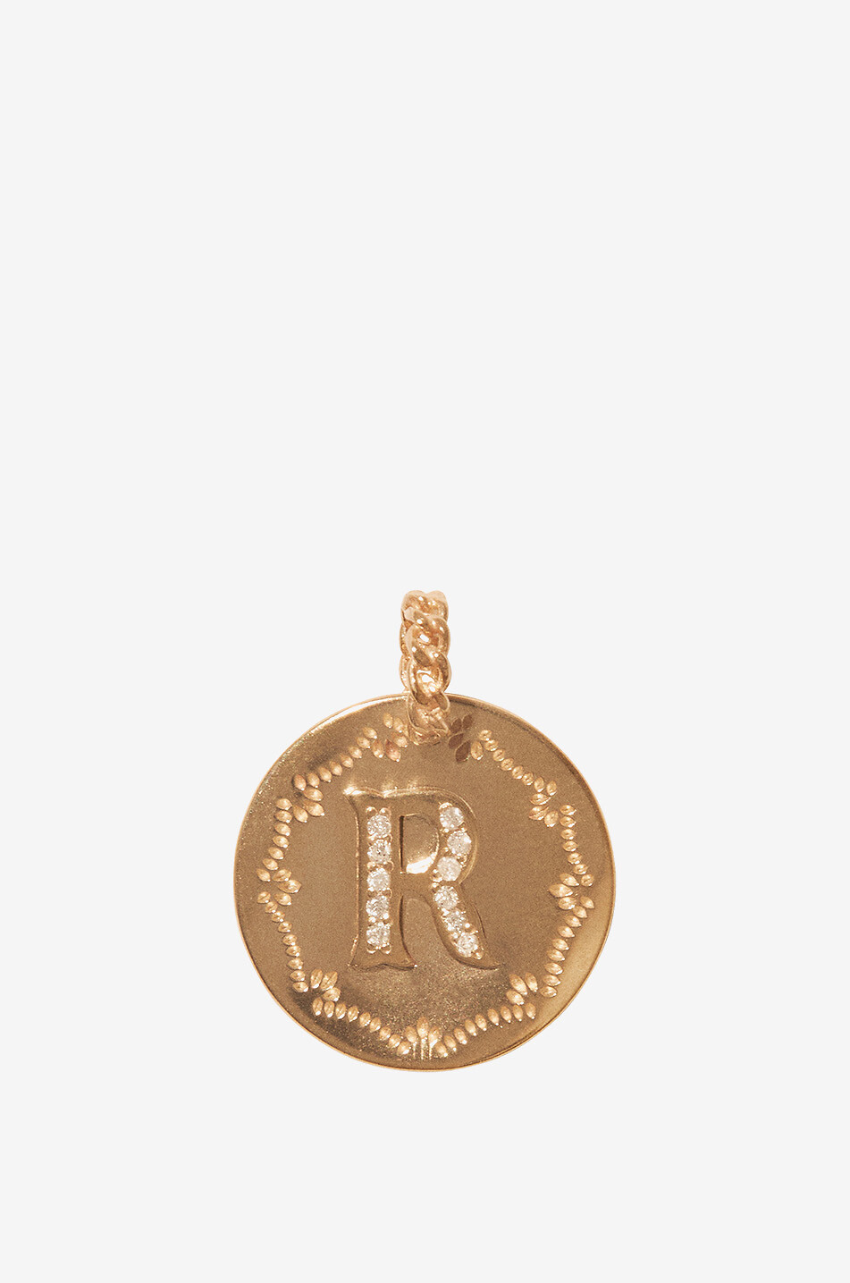 PASCALE MONVOISIN Alphabet - R - yellow gold and diamond pendant Women GOLDEN 1