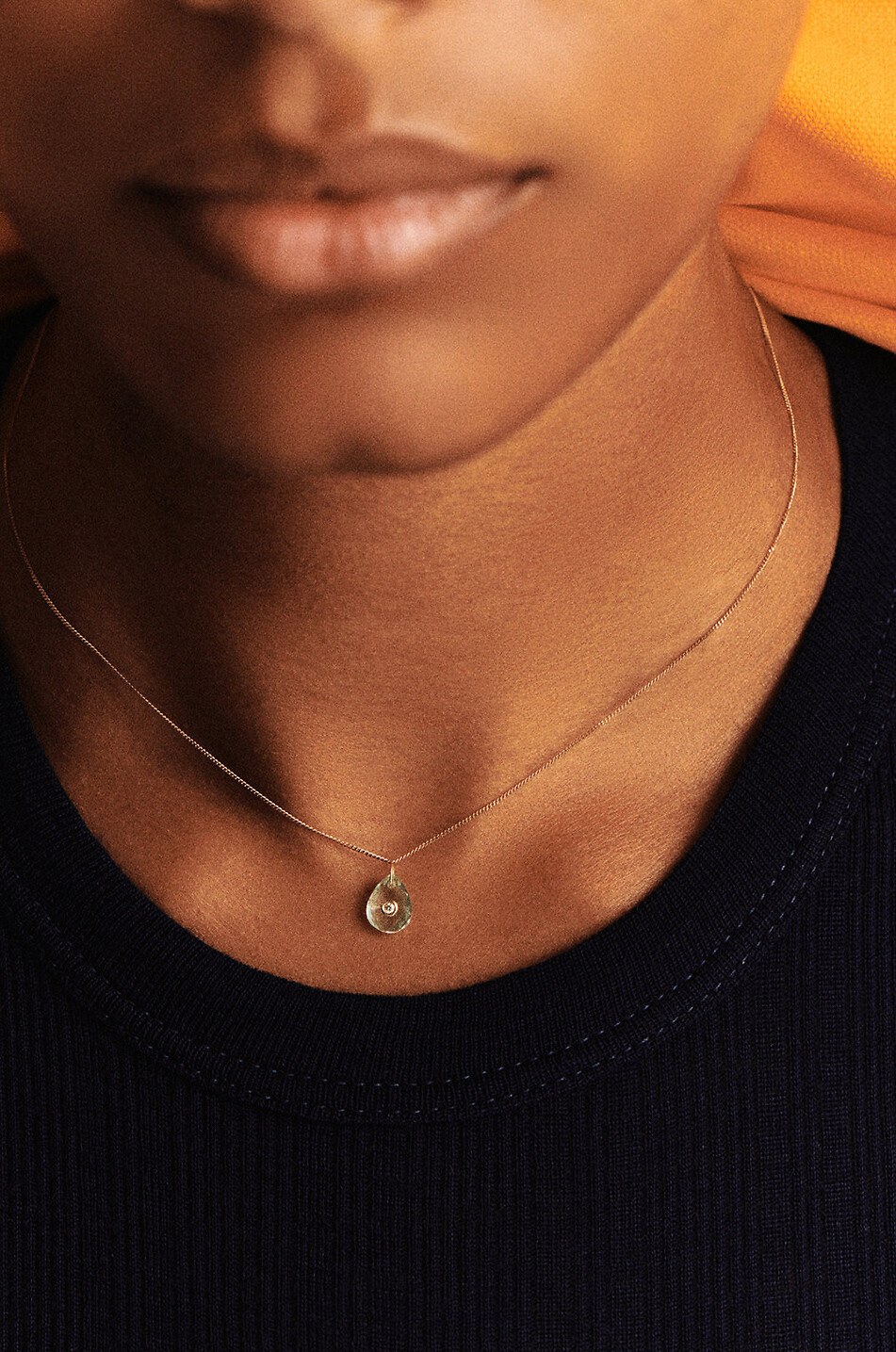PASCALE MONVOISIN Orso aquamarine and diamond yellow gold necklace Women LIGHT BLUE 2