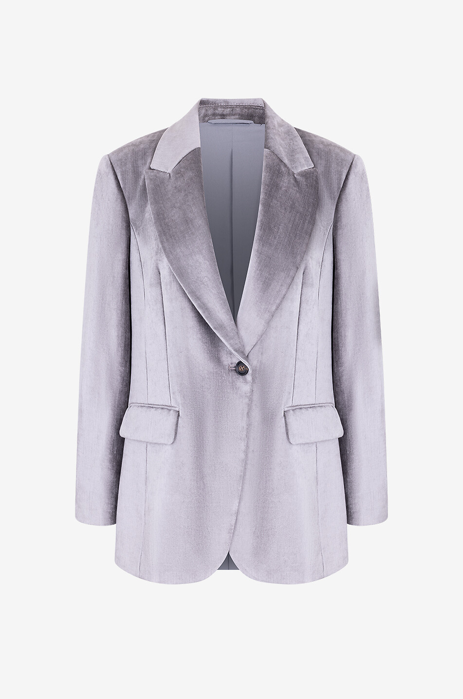 BRUNELLO CUCINELLI Sleek single-breasted velvet blazer Women GREY 1