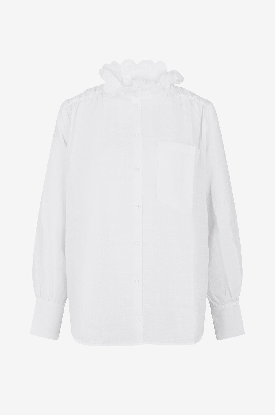 Léonor flower collar textured check shirt