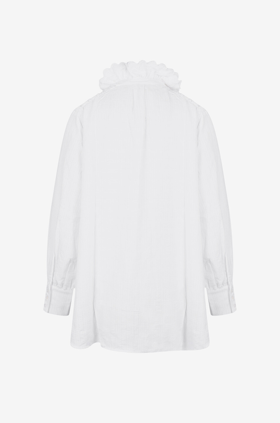 Léonor flower collar textured check shirt