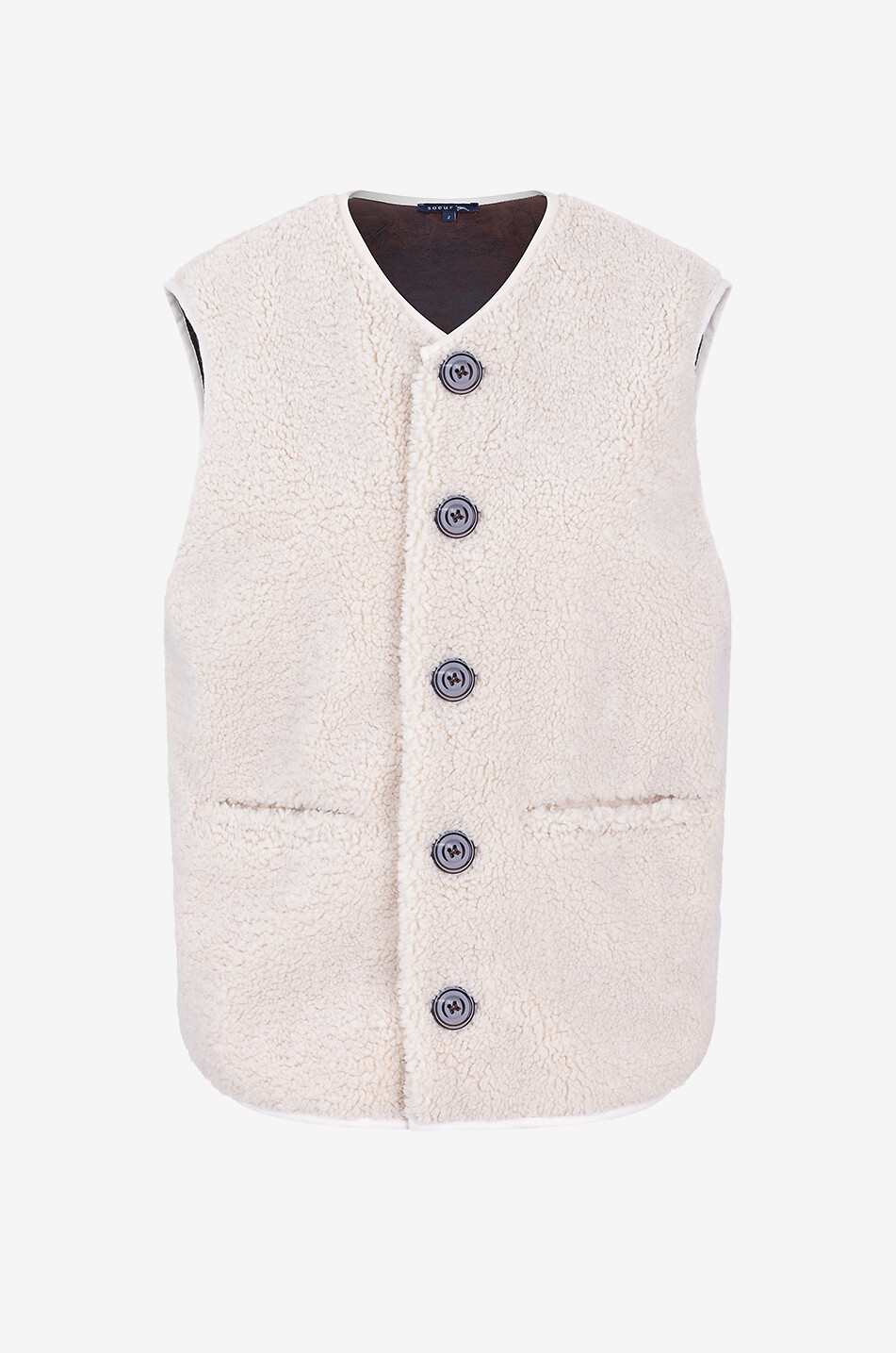 SOEUR Fusill faux fur vest Women Light beige 1