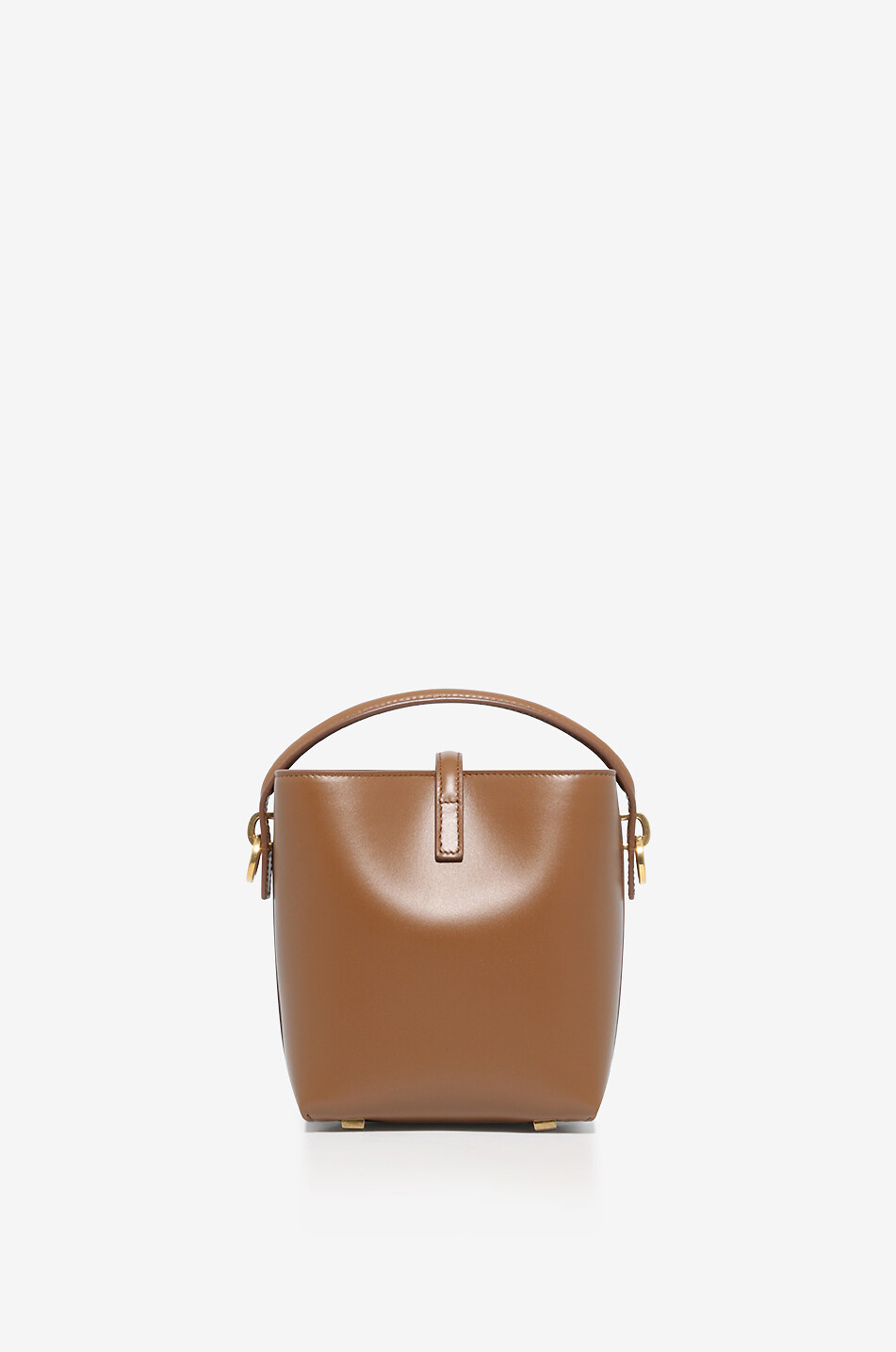 SAINT LAURENT PARIS Mini sac seau en cuir lisse Le 37 Femme MARRON 3