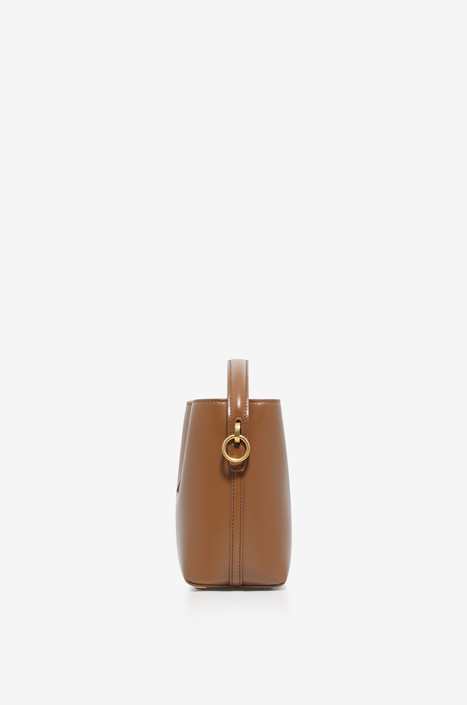 SAINT LAURENT PARIS Mini sac seau en cuir lisse Le 37 Femme MARRON 4