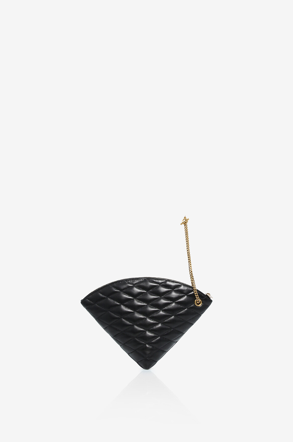 SAINT LAURENT PARIS Dreieckige gesteppte Clutch aus Nappaleder Sade Damen SCHWARZ 3