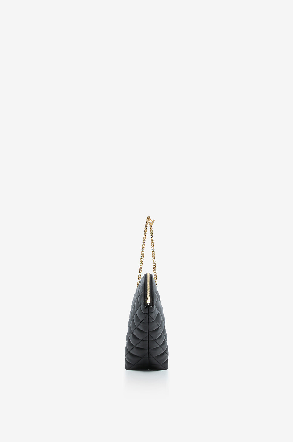 SAINT LAURENT PARIS Dreieckige gesteppte Clutch aus Nappaleder Sade Damen SCHWARZ 4