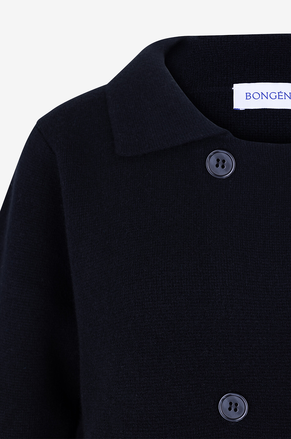 BONGÉNIE Cardigan en cachemire à boutonnage double et col chemise Femme NOIR 3
