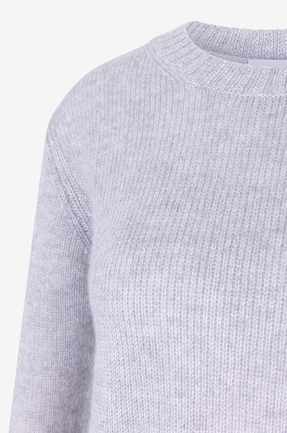 BONGENIE Gerippter Pullover mit Rundhalsausschnitt aus Kaschmir Damen GRAU 3