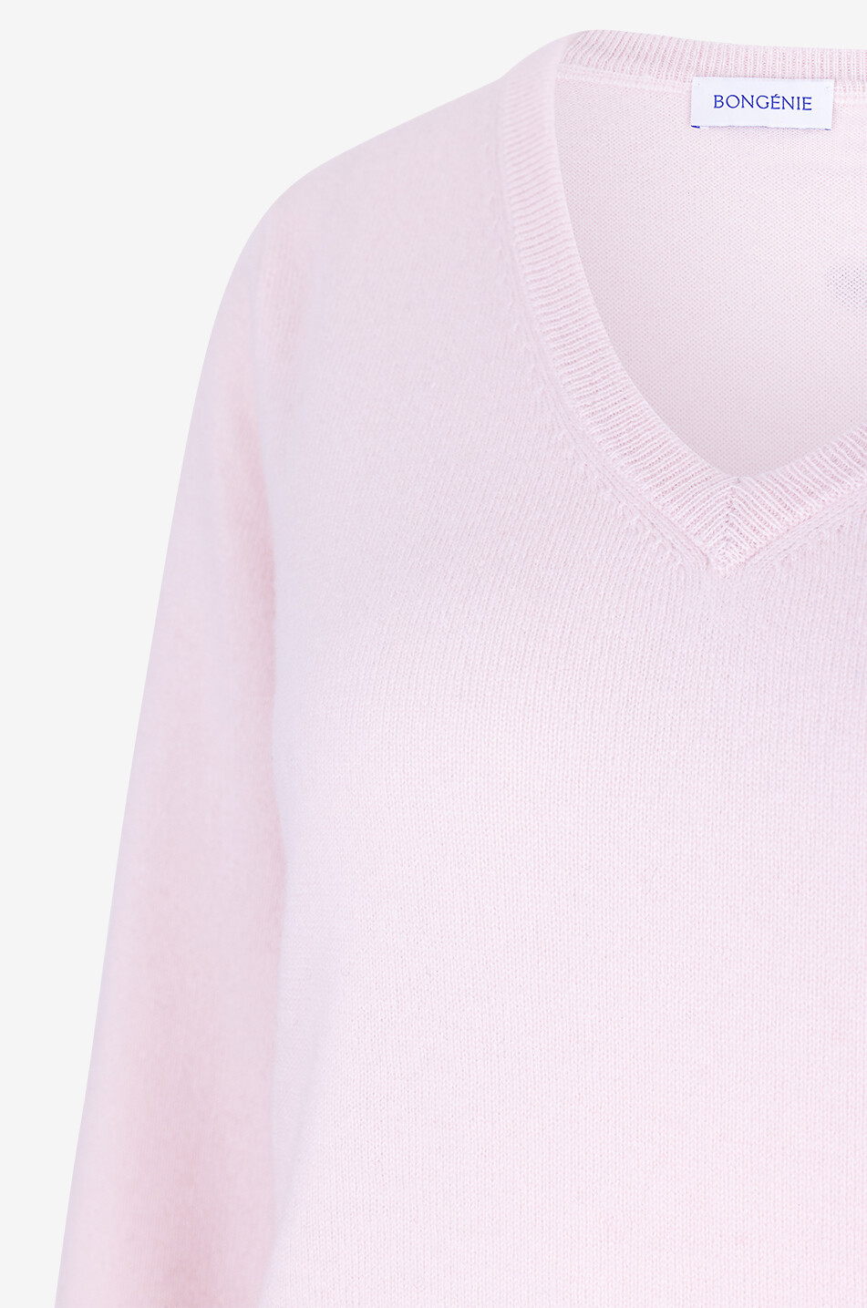 BONGÉNIE Pull fin en cachemire à col V Femme ROSE 3