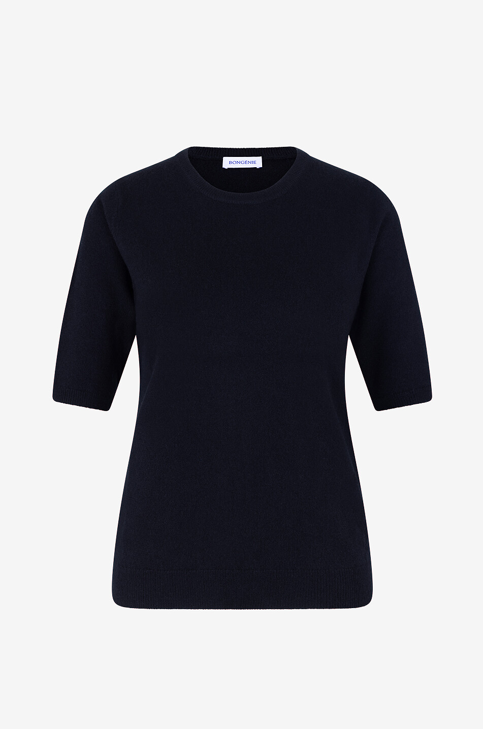 BONGENIE Short-sleeved crewneck cashmere jumper Women BLACK 1