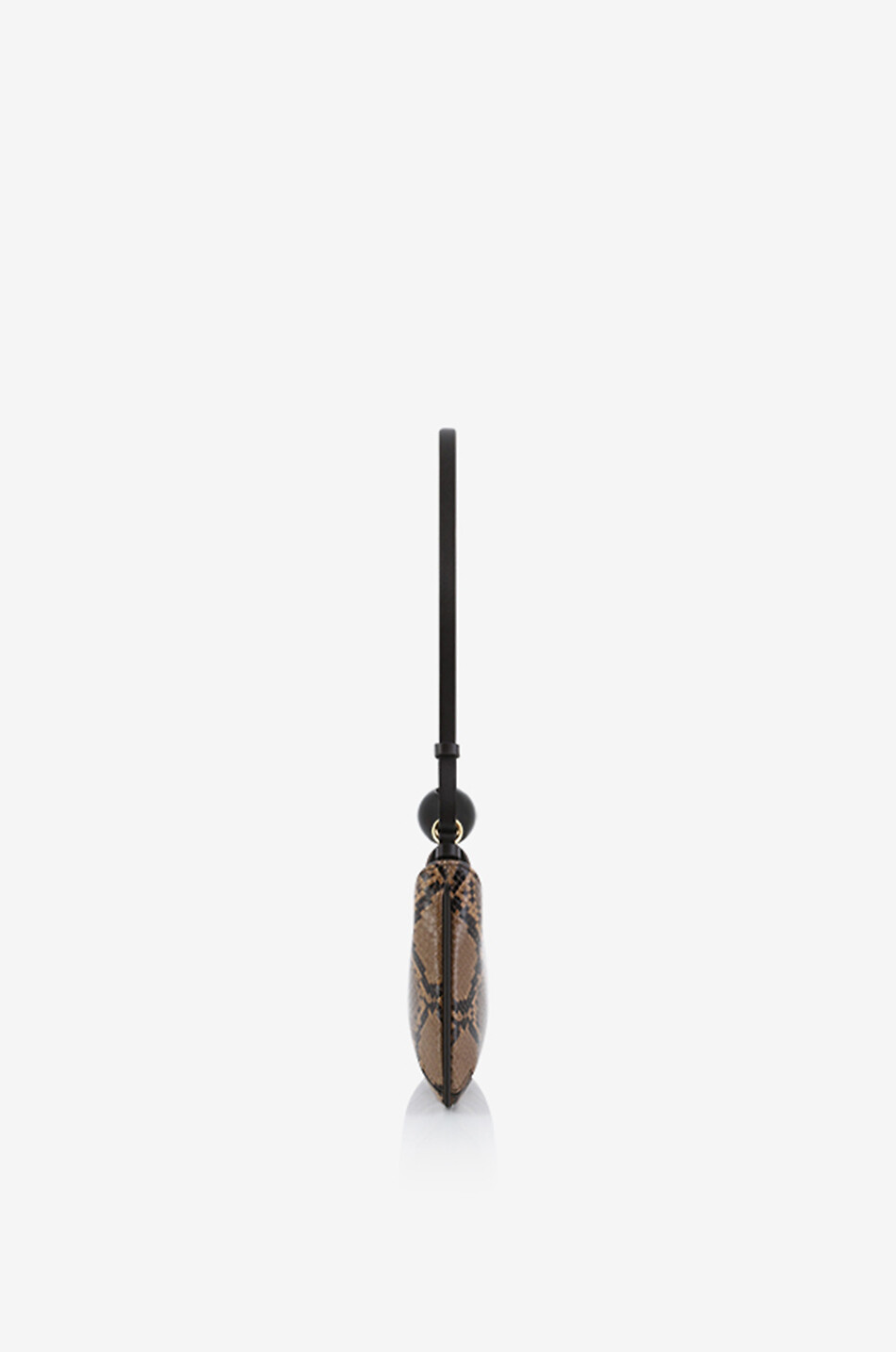 JACQUEMUS Sac porté épaule en cuir effet python Le Bisou Perle Femme MARRON CLAIR 4