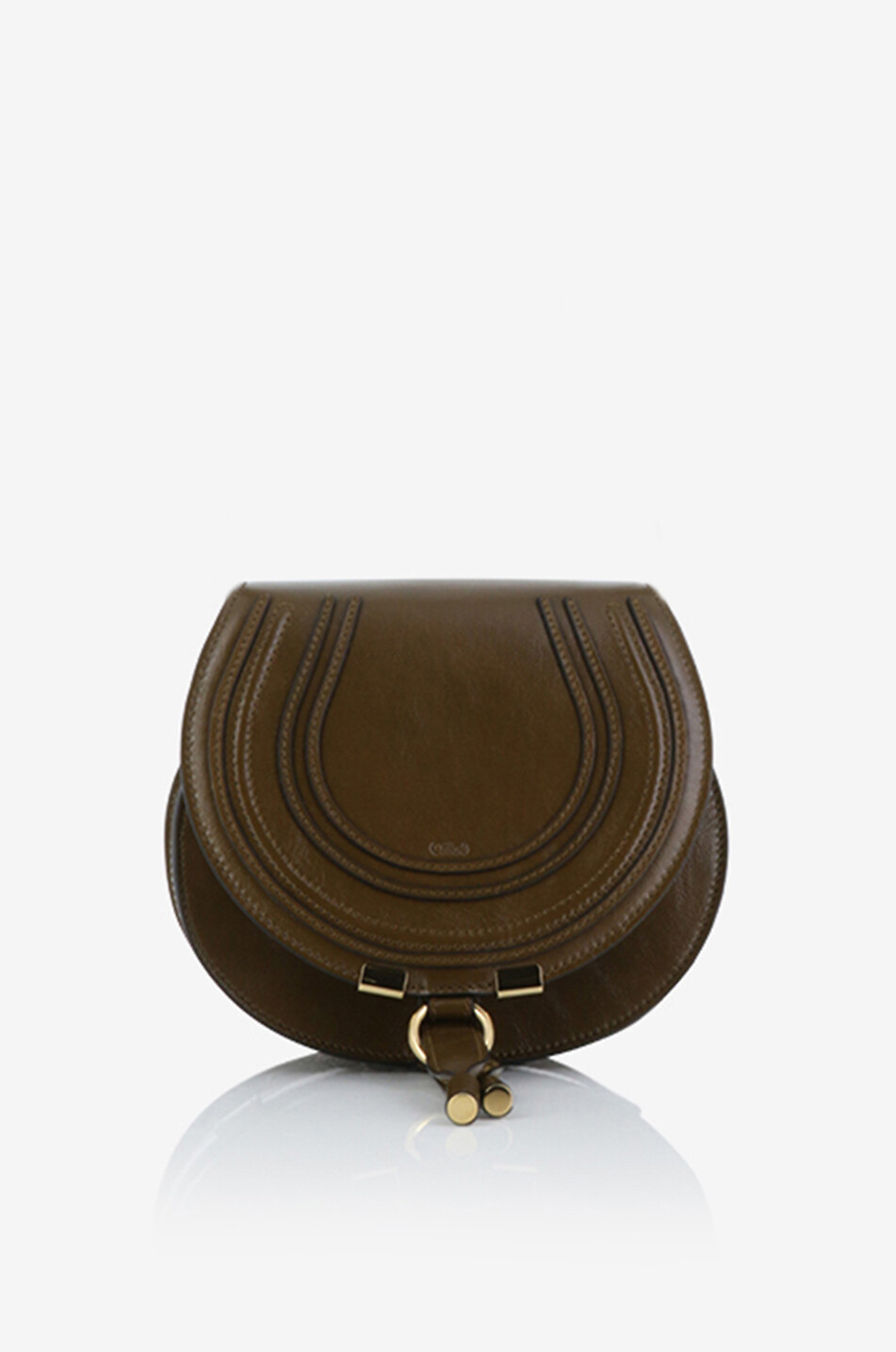 CHLOE Sac porté épaule en cuir nubuck Marcie Small Femme VERT FONCÉ 1