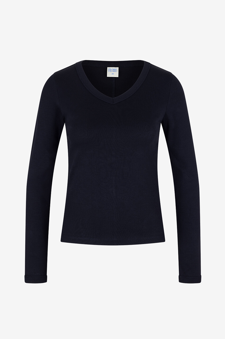 Jill Tee V-neck organic cotton long-sleeved T-shirt