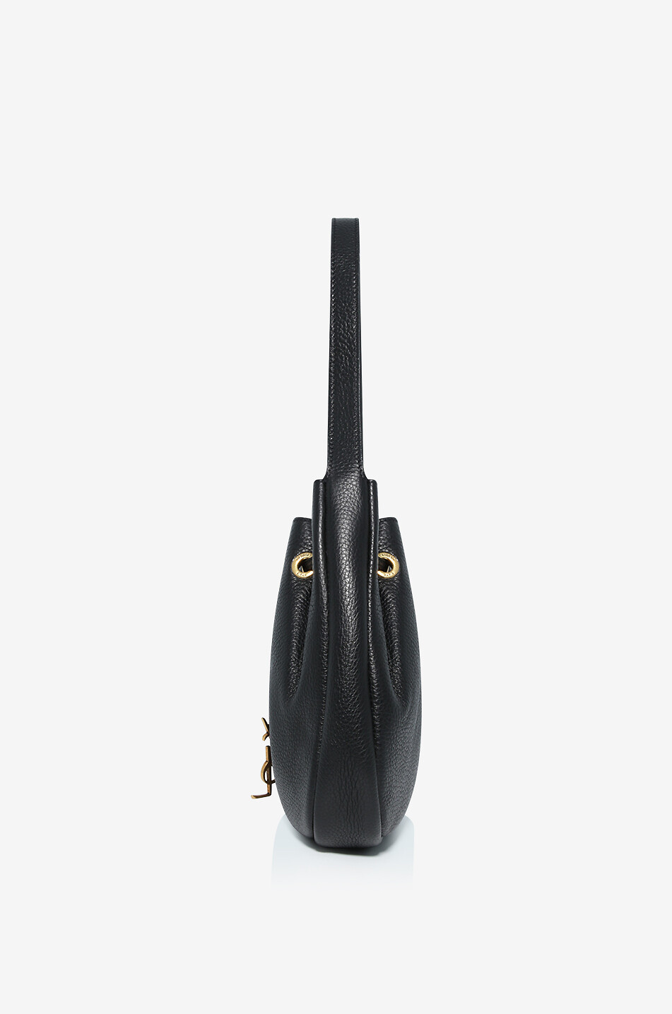 SAINT LAURENT PARIS Hobotasche aus genarbtem Hirschleder Paris VII Small Damen SCHWARZ 4