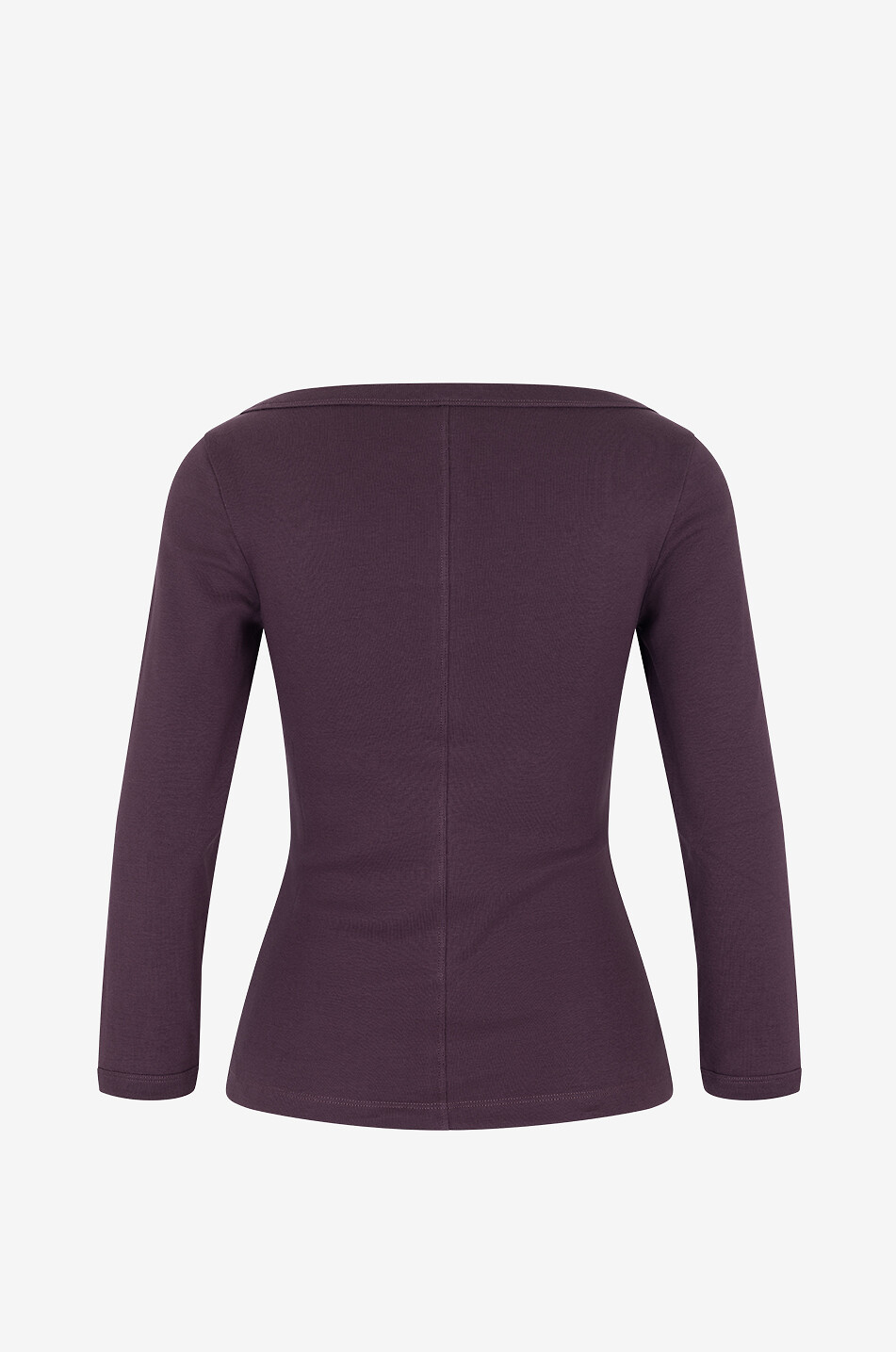 FLORE FLORE Steffi fitted long-sleeved boat-neck T-shirt Women DARK BROWN 2
