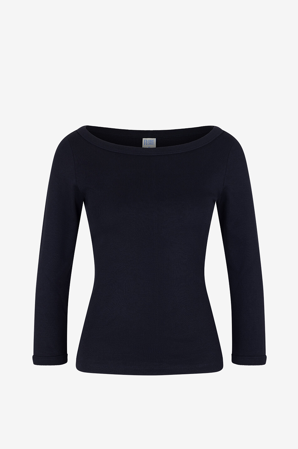 FLORE FLORE Steffi fitted long-sleeved boat-neck T-shirt Women BLACK 1