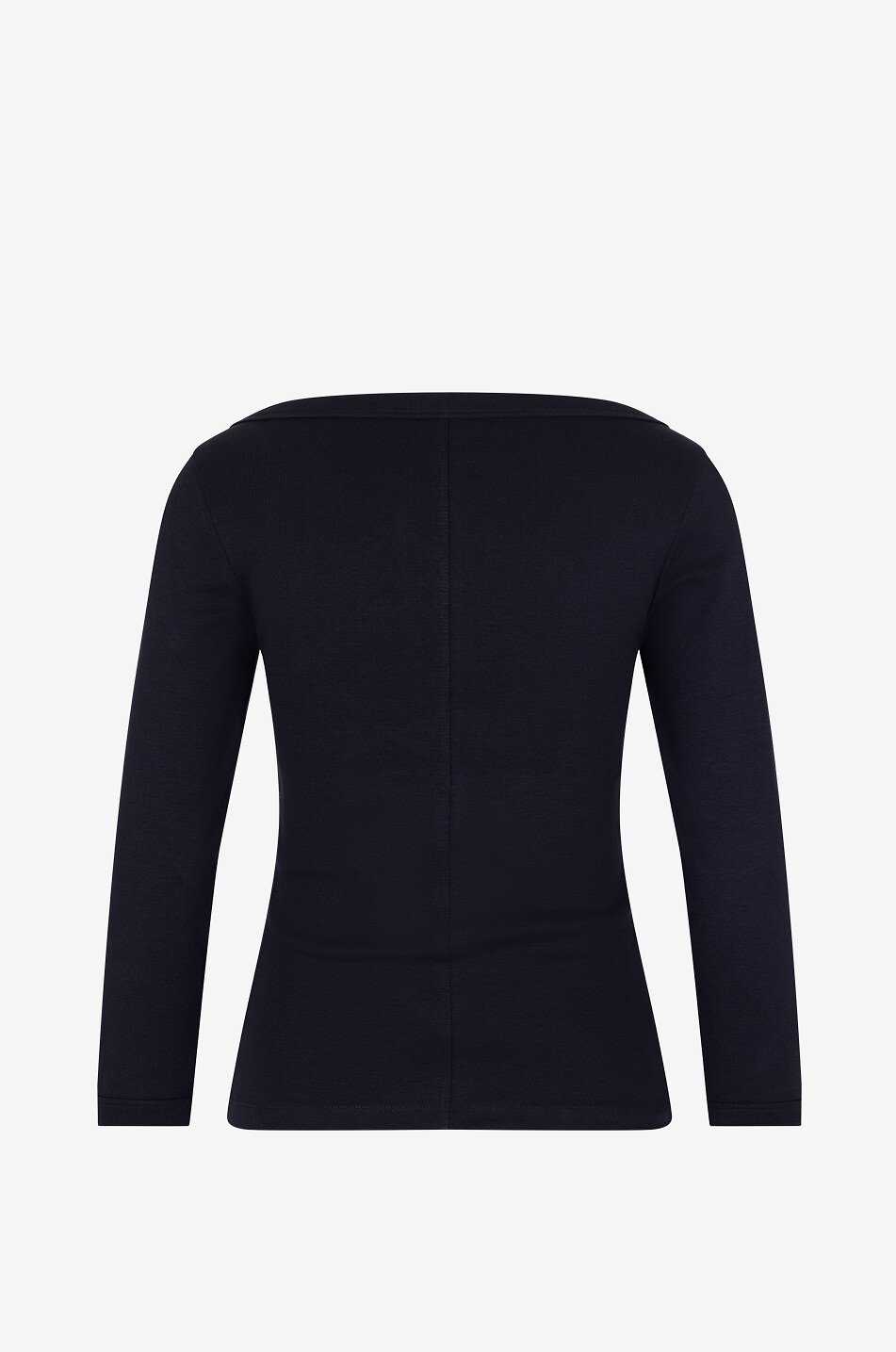 FLORE FLORE Steffi fitted long-sleeved boat-neck T-shirt Women BLACK 2
