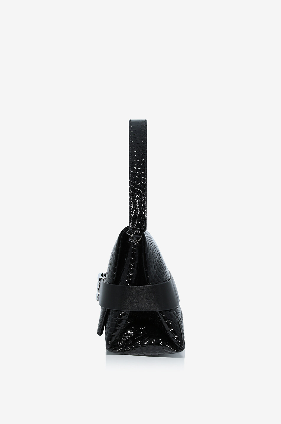 VICTORIA BECKHAM Schultertasche aus Leder in Kroko-Optik Exclusive B Pouch Damen SCHWARZ 4
