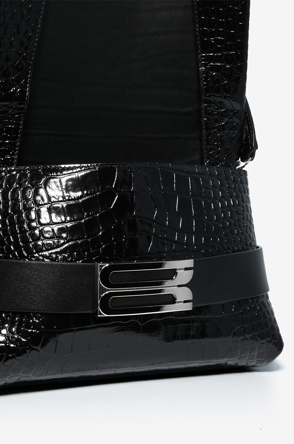 VICTORIA BECKHAM Schultertasche aus Leder in Kroko-Optik Exclusive B Pouch Damen SCHWARZ 5