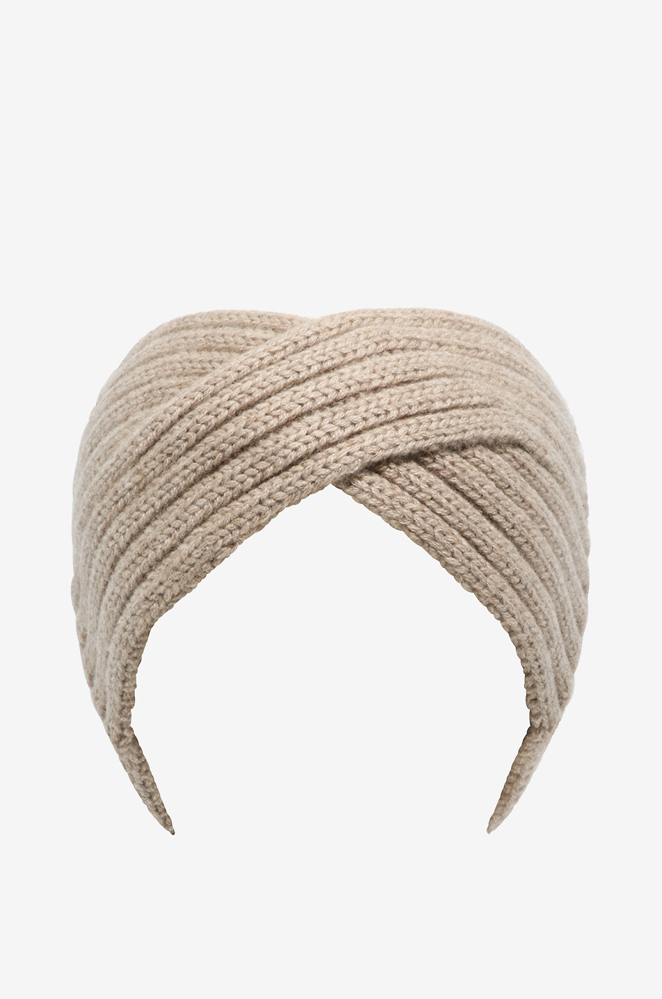 BONGENIE Überkreuztes Rippstrick-Stirnband aus Kaschmir Damen BEIGE 1