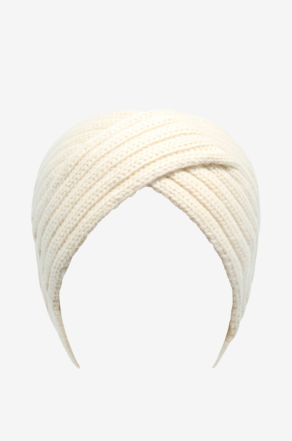 Überkreuztes Rippstrick-Stirnband aus Kaschmir