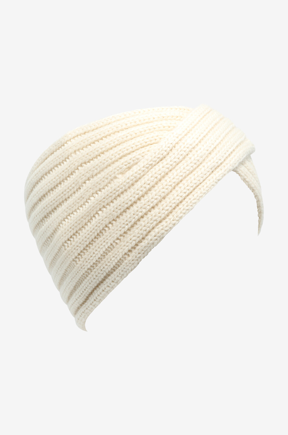 BONGENIE Überkreuztes Rippstrick-Stirnband aus Kaschmir Damen CREMEFARBEN 2
