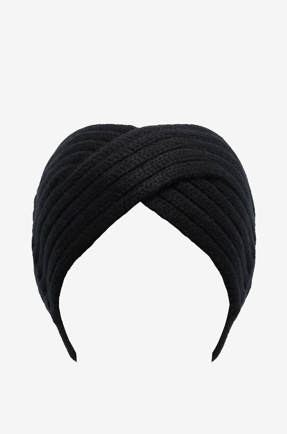 Überkreuztes Rippstrick-Stirnband aus Kaschmir