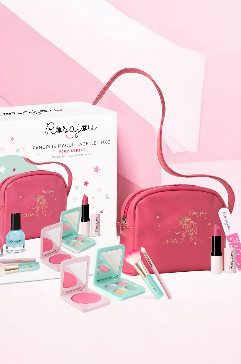 ROSAJOU Set mit Schminkpanoplie für Mädchen - Luxe Rose Unisex ROSA 2