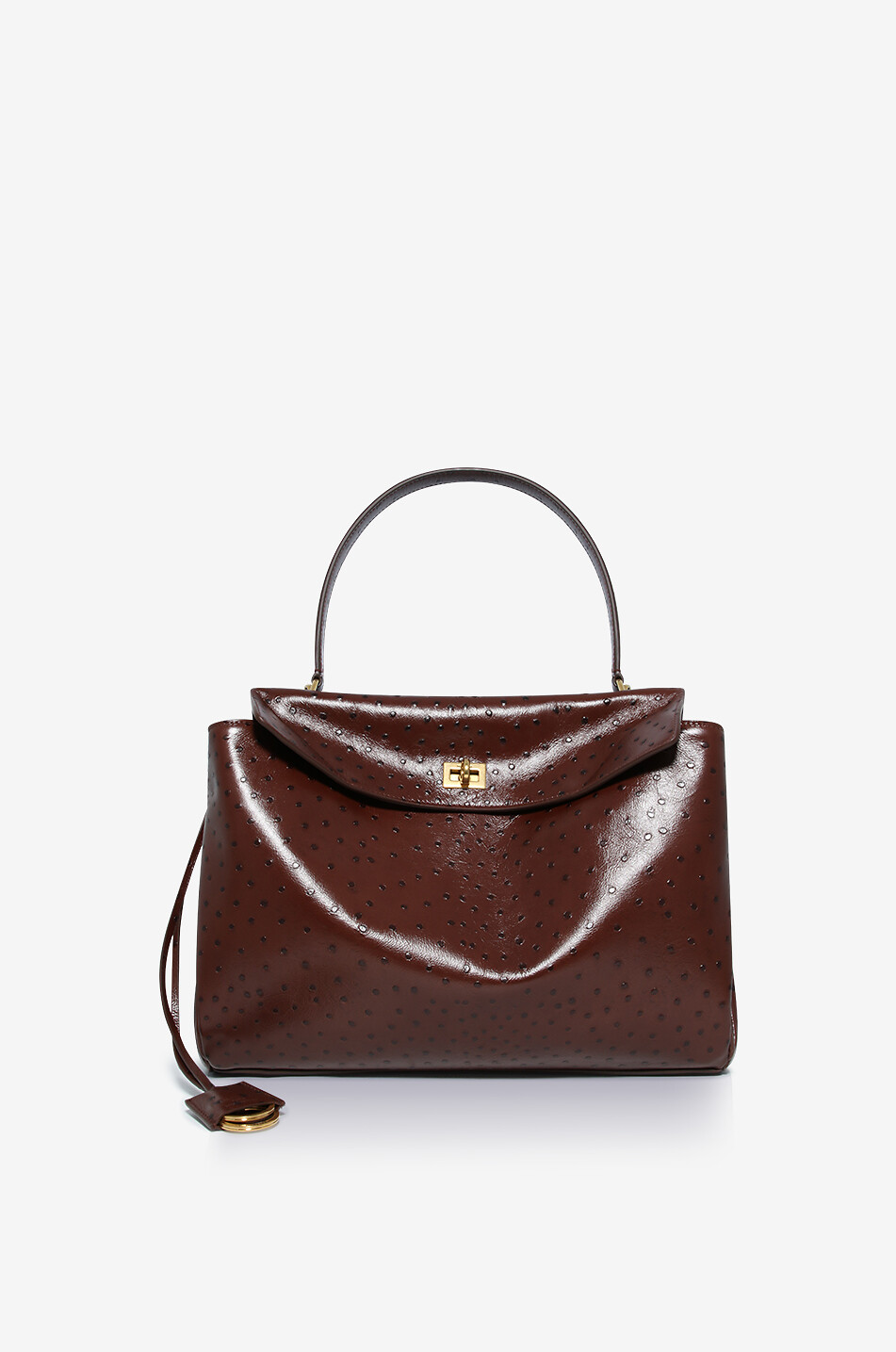 Rodeo Medium ostrich-embossed leather handbag