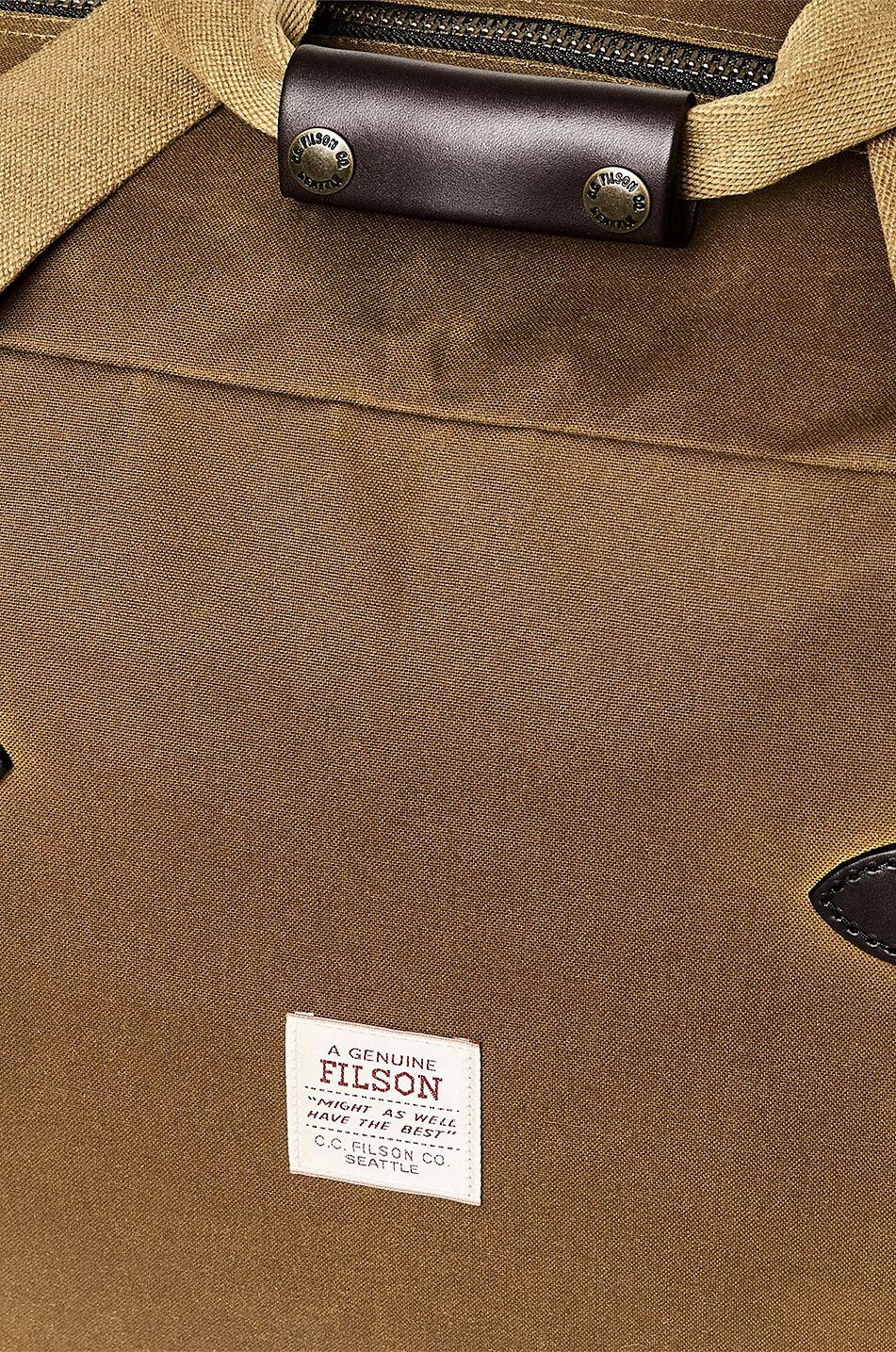 FILSON Traveller Medium waxed cotton travel bag Men CAMEL 7